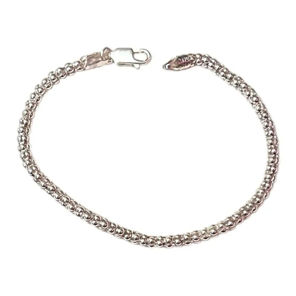 Elegant Sterling Silver 3mm 7.5” Bracelet